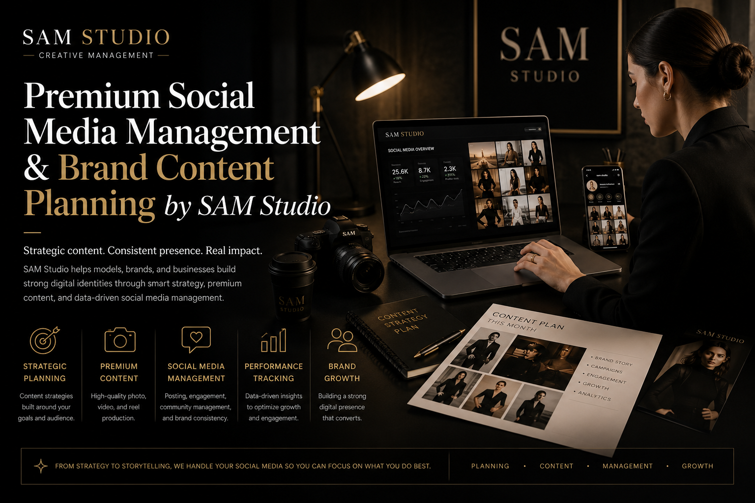 Premium social media management and brand content planning by SAM Studio